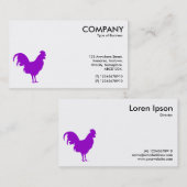 Lila Cockerel-Symbol - Weiß Visitenkarte (Vorne/Hinten)