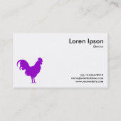 Lila Cockerel-Symbol - Weiß Visitenkarte (Rückseite)