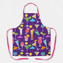 Lila Cocktail Happy Hour Bar Schürze