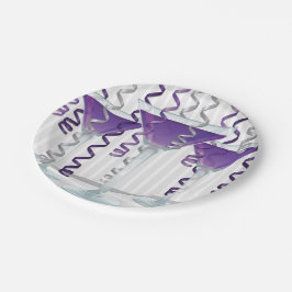 Lila Cocktail und Band Pappteller