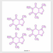 Lila Coffein-Molecule-Muster Aufkleber (Blatt)