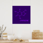 Lila Coffein-Molecule-Poster Poster (Küche)