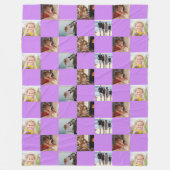 Lila Collage Foto Muster Fleece Blanken (Vorderseite)