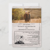 Lila Colorado Passport Hochzeit Einladung (Vorderseite)