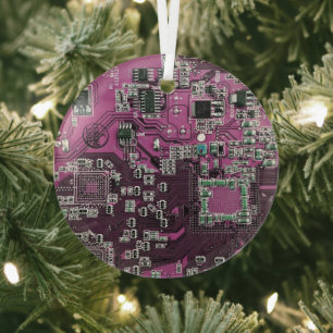 Lila Computergehäuse Ornament Aus Glas