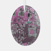 Lila Computergehäuse Ornament Aus Glas (Vorderseite links)