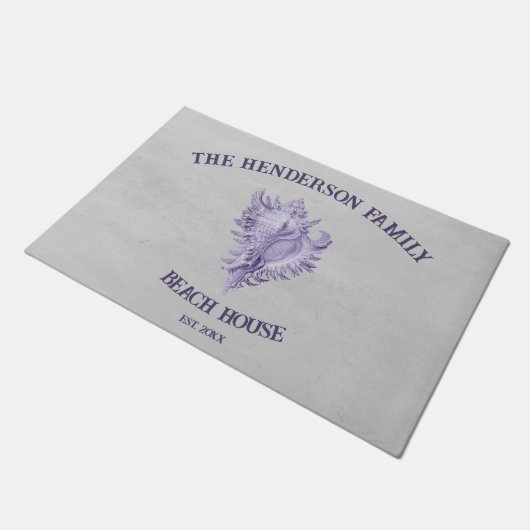 Lila Conch Muschel Doormat Fußmatte (Schrägansicht)