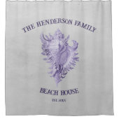 Lila Conch Muschel Duschvorhang (Vorderseite)