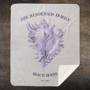 Lila Conch Muschel Sherpa Blanket Sherpadecke