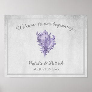 Lila Conch Muschel Wedding Poster