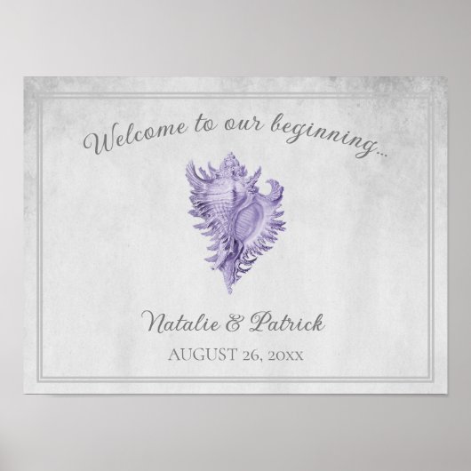 Lila Conch Muschel Wedding Poster (Vorne)