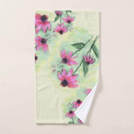 Lila Cone-Blume Badhandtuch Set (Handtuch)