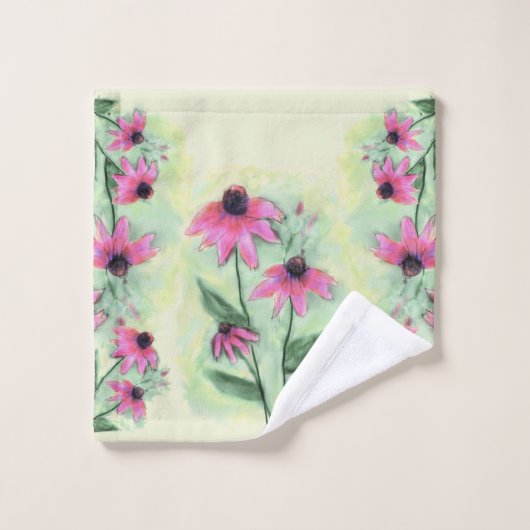 Lila Cone-Blume Badhandtuch Set (Waschlappen)