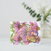 Lila Cone Blume Fairy Postkarte (Stehend Vorderseite)
