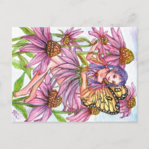 Lila Cone Blume Fairy Postkarte