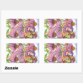 Lila Cone Blume Fairy Rechteckiger Aufkleber (Blatt)