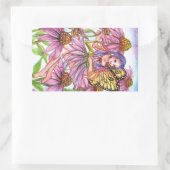 Lila Cone Blume Fairy Rechteckiger Aufkleber (Tasche)