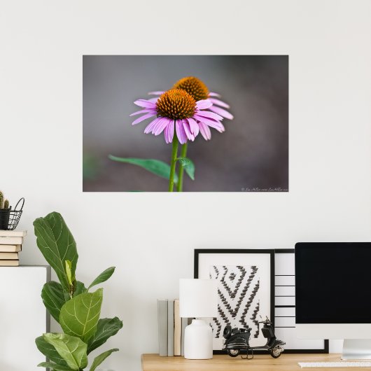 Lila Cone Blume Twins Poster (Heimbüro)