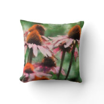 Lila Coneflower Grafikthrow-Kissen