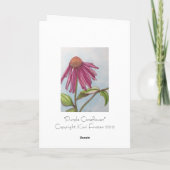 Lila Coneflower GRUSS-KARTE Karte (Rückseite)