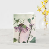 Lila Coneflower Notecard Karte (Gelbe Blume)