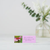 Lila Coneflower Visitenkarten Mini Visitenkarte (Stehend Vorderseite)