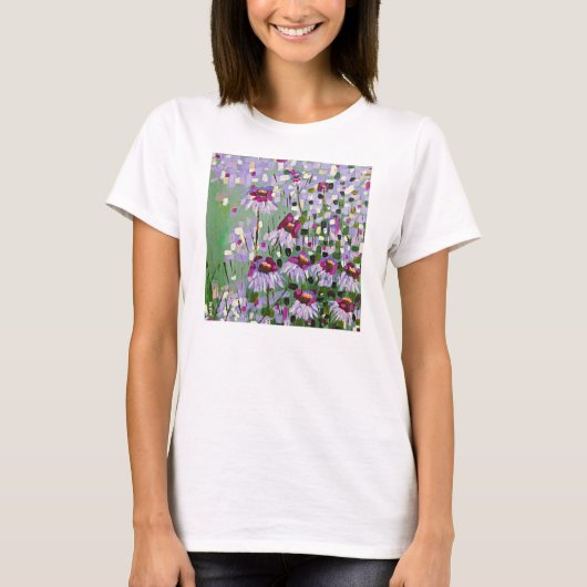 Lila coneflowers T-Shirt (Vorderseite)
