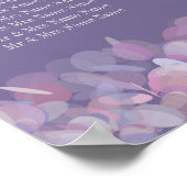 Lila Confetti | Hochzeitsstichtabelle 16 Tabelle Poster (Ecke)