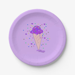 Lila Confetti Ice Pappteller
