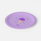 Lila Confetti Ice Pappteller (Schrägansicht)
