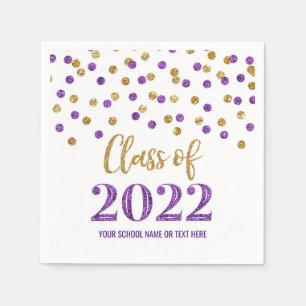 Lila Confetti-Klasse 2022 Serviette