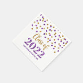 Lila Confetti-Klasse 2022 Serviette (Ecke)
