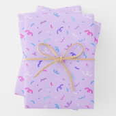 Lila Confetti-Muster Geschenkpapier Set (Beispiel)