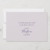 Lila Confetti wird meine Bridesmaid sein Einladung (Rückseite)