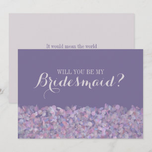 Lila Confetti wird meine Bridesmaid sein Einladung