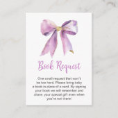 Lila Coquette Bow Babydusche Anfrage Begleitkarte (Vorderseite)