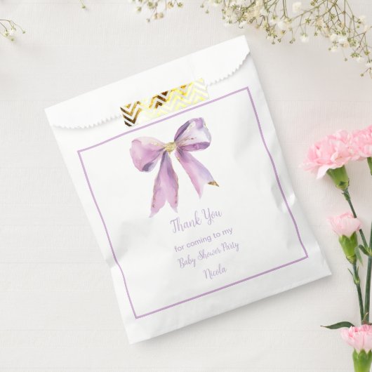 Lila Coquette Bow Babydusche Geschenktütchen (Versiegelt)