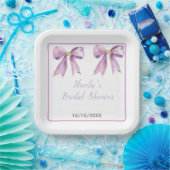 Lila Coquette Bow Brautparty Pappteller (Party)