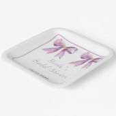 Lila Coquette Bow Brautparty Pappteller (Gewinkelt)