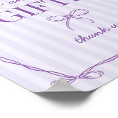 Lila Coquette Bow Lavendel Karten und Geschenkszei Poster (Ecke)