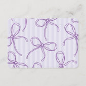Lila Coquette Bow Lavender Baby Showregistrierung Begleitkarte (Rückseite)