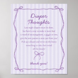 Lila Coquette Bow Lavender Windeln Gedanken signie Poster