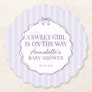 Lila Coquette Bow Pastel Lavender Baby Dusche Untersetzer