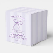 Lila Coquette Bow Pastel Lavender Geburtstag Geschenkschachtel (Rückseite)