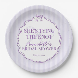 Lila Coquette Bow Pastell Brautparty Brunch Pappteller