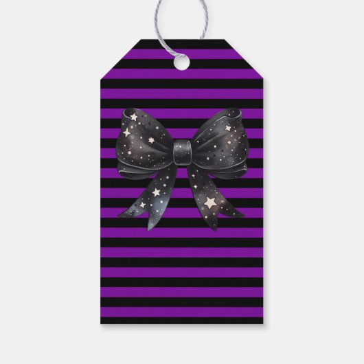 Lila Coquette-Bug Halloween Geschenkanhänger (Rückseite)