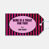 Lila Coquette-Bug Halloween Geschenkanhänger (Vorderseite (Horizontal))