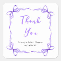 Lila Coquette Ribbon Brautparty Vielen Dank