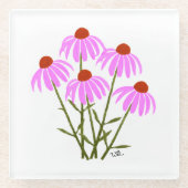 Lila Cornblumen Glasuntersetzer (Vorderseite)