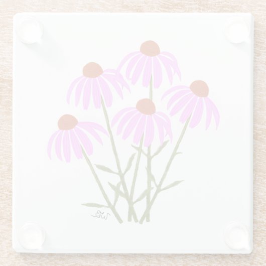 Lila Cornblumen Glasuntersetzer (Rückseite)